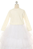 Girls' Ivory Long Sleeve Bolero Jacket - Oasislync