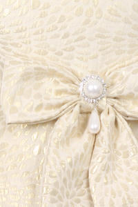 GIRLS SLEEVELESS JACQUARD DRESS WITH PEARL BROOCH SASH - Oasislync