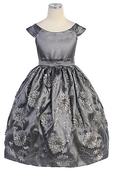 SEQUENCE EMBROIDERED TAFFETA DRESS - Oasislync