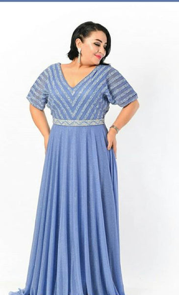 Plus Size Eve’s Blue Formal Evening Dress