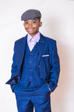 Boys 3 Piece Navy Stripe Suit - Oasislync