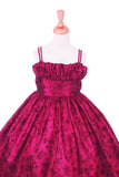 Elegant Glitter Flower Flocking Taffeta Dress with Stretch Velvet Bolero - Oasislync