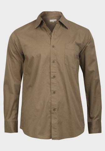 Tex Men's Camel Casual Button-Down Shirt - Oasislync