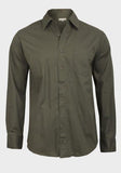 Tex Men's Dark Olive Green Casual Button-Down Shirt - Oasislync