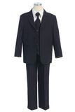 Boys' Navy Blue Suit with Red Pin Stripes, Vest, Tie and Pocket Square - Oasislync