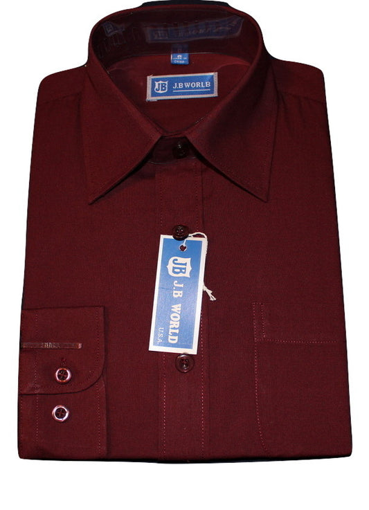 Boys' Burgundy Formal Dress Shirt - Oasislync