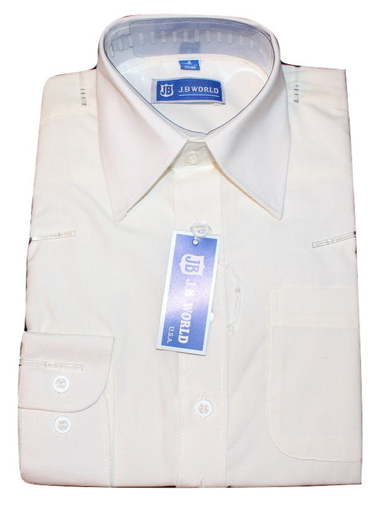 Boys' Ivory Formal Dress Shirt - Oasislync