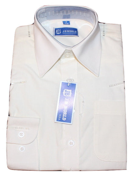 Boys' Ivory Formal Dress Shirt - Oasislync